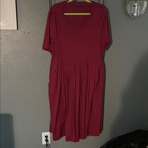 👗WOMENS BloomChic Elegant Wine Midi Dress